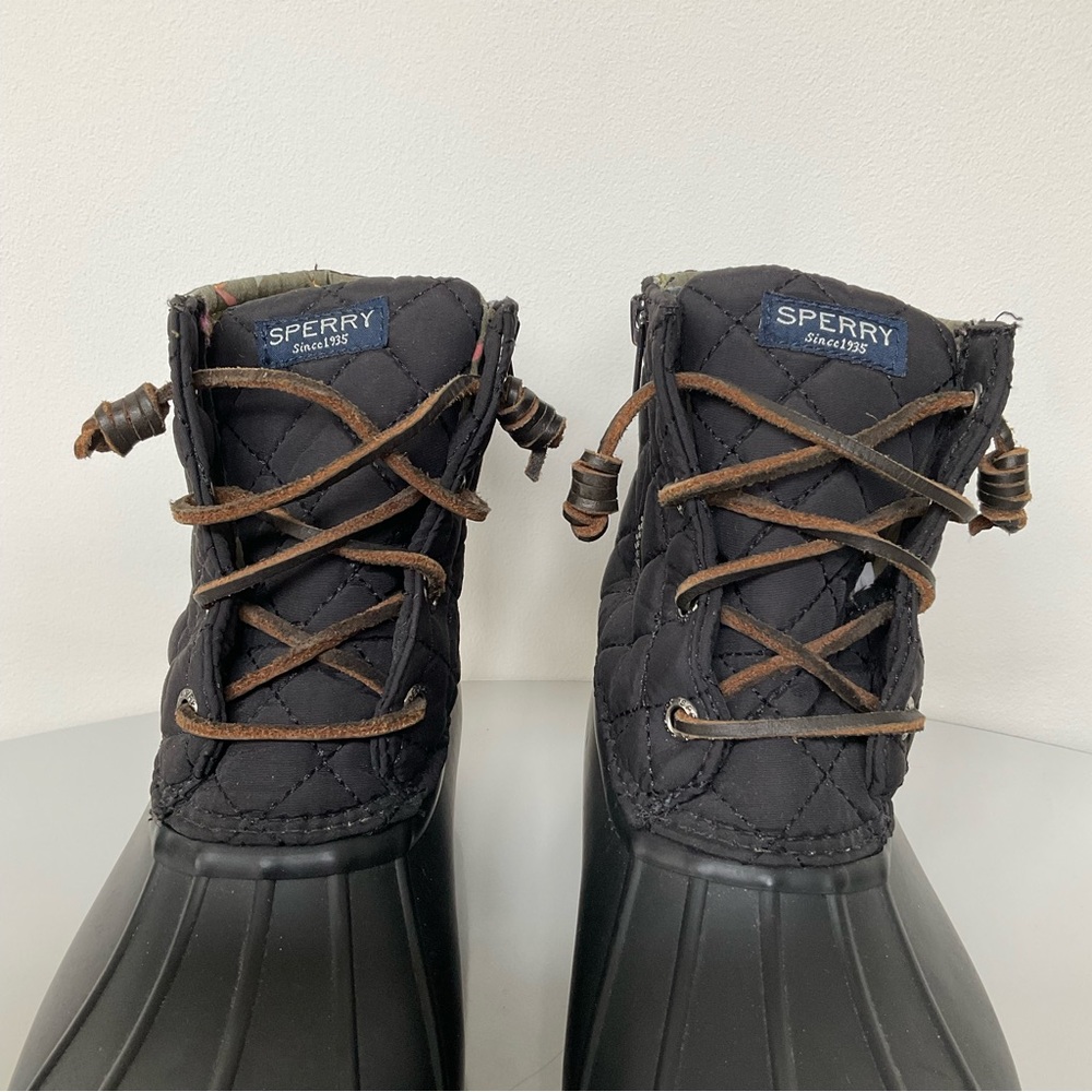 Sperry Black Waterproof Duck Boots. Size 7.5 Women's - Picture 3 of 11